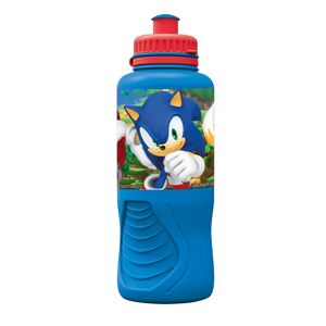 Licens Sonic blå drikkedunk - Drikkedunk med tud til børn - Sonic, Tails og Knuckles