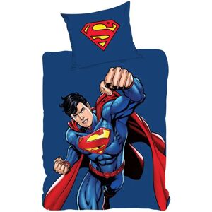 Licens Sengetøj 140x200 cm - Superman Power - Dynebetræk i 2 design - 100% bomulds sengesæt