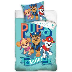 Licens Paw Patrol sengetøj - 150x210 cm - Pups Rule! - Dynebetræk med 2 i 1 design - 100% bomulds sengesæt