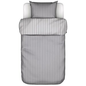 Marc O'Polo Stribet sengetøj - 140x200 cm - Harsor grå - Sengesæt 2 i 1 design - 100% Bomuldssatin -