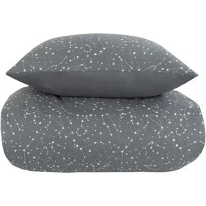 Borg Living Sengetøj 240x220 cm - Zodiac grey - Stjernebillede - Sengetøj til dobbeltdyne i 100% Bomuld -