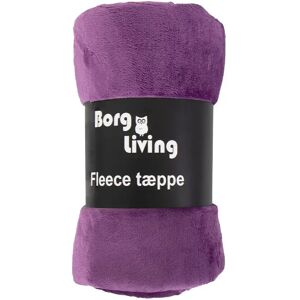 Borg Living Fleece tæppe - Lilla - 150x200 cm - Blødt og lækkert sofatæppe -