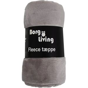 Borg Living Fleece tæppe - Grå - 150x200 cm - Blødt og lækkert sofatæppe -