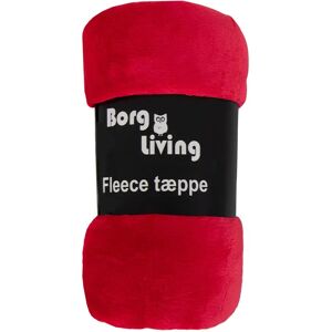 Borg Living Fleece tæppe - Rød - 150x200 cm - Blødt og lækkert sofatæppe -