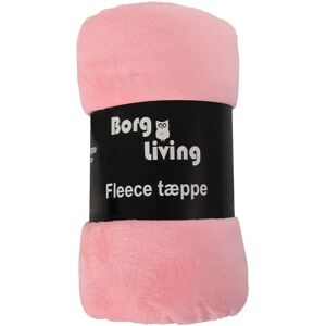 Borg Living Fleece tæppe - Lyserød - 150x200 cm - Blødt og lækkert sofatæppe -