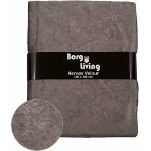 Borg Living Velour dug - 9 meter - Grå - Nervøs velour - Pakke med 9 meter