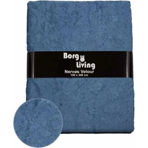 Borg Living Velour dug - 9 meter - Lyseblå - Nervøs velour - Pakke med 9 meter