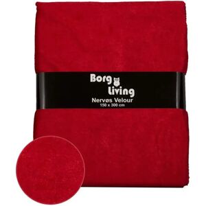 Borg Living Velour dug - 15 meter - Rød - Nervøs velour - Pakke med 15 meter