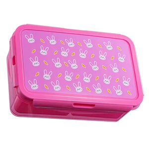Licens Pink madkasse med kaniner - Børne madkasse med 3 rum