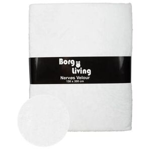 Borg Living Velour dug - Hvid - 3 meter - Nervøs velour - Pakke med 3 meter