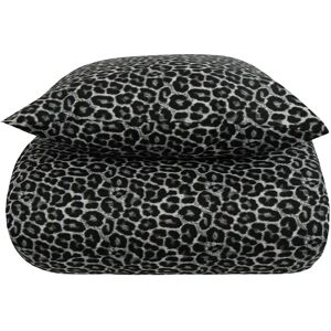 Borg Living Leopard sengetøj 140x220 cm - Mønstret sengesæt - Sort sengetøj - 100% Bomuld -