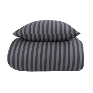 Borg Living Stribet sengetøj - 140x220 cm - Stripes grey - Gråt sengetøj - 100% Bomuld -  sengesæt