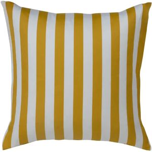 Borg Living Pudebetræk 60x63 cm - Blødt bomuldssatin - Nordic Stripe - Gult og hvidt