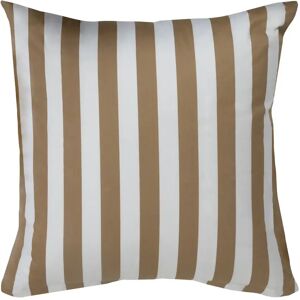 Borg Living Pudebetræk 60x63 cm - Blødt bomuldssatin - Nordic Stripe - Sandfarvet og hvidt