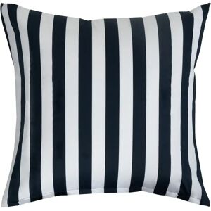 Borg Living Pudebetræk 60x63 cm - Blødt bomuldssatin - Nordic Stripe - Mørkeblåt og hvidt