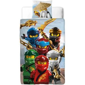 Licens Ninjago sengetøj - 140x200 cm - LEGO Ninjago Master Wu - 2 i 1 Sengesæt - 100% bomuld