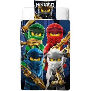 Licens Ninjago sengetøj - 140x200 cm - LEGO Ninjago Ninjaer - 2 i 1 Sengesæt - 100% fint vævet bomuld