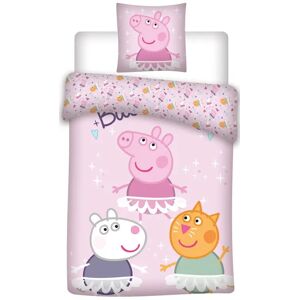 Licens Gurli gris Junior sengetøj 100x140 cm - Gurli Gris og venner - 2 i 1 design - 100% bomuld