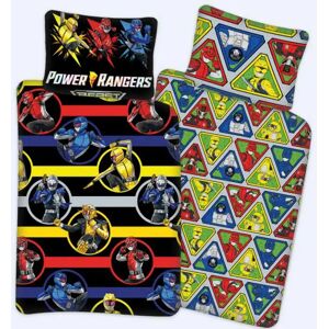 Licens Power Rangers sengetøj 100x140 cm - Power Rangers junior sengetøj  - 2 i 1 design - 100% bomuld