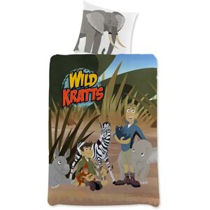 Licens Sengetøj 140x200 cm - Wild Kratts sengesæt - Kendt fra DR Ramasjang - Dynebetæk i 100% bomuld