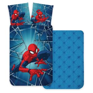 Licens Spiderman Junior sengetøj - 100x140 cm - Vendbart betræk med 2 design - 100% bomuld