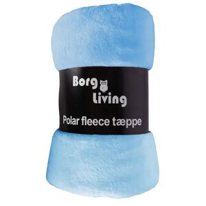 Borg Living Fleece tæppe - Blå - 150x200 cm - Blødt og lækkert sofatæppe -