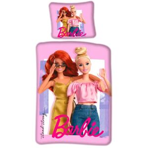 Licens Barbie sengetøj 140x200 cm - Barbie Stay cool - Dynebetræk med 2 i 1 design - 100% bomulds sengesæt