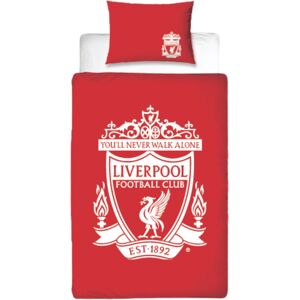 Licens Liverpool sengetøj - 150x210 cm - Rødt vendbart sengesæt med logo - 100% bomulds sengelinned - Fodbold sengetøj Licens Liverpool sengetøj - 150x210 cm - Rødt vendbart sengesæt med logo - 100% bomulds sengelinned - Fodbold sengetøj