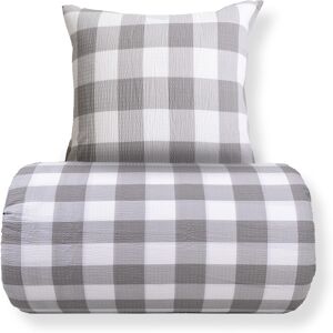 By Night Grå Ternet Bomulds Sengetøj - 150x210 cm By Night Grå Ternet Bomulds Sengetøj - 150x210 cm