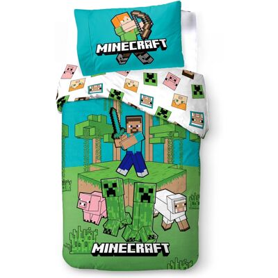 Licens Minecraft sengetøj - 100% bomuld - Børnesengetøj 140x200 cm - Steve, Zombie, Creeper og Pigs Sheep Licens Minecraft sengetøj - 100% bomuld - Børnesengetøj 140x200 cm - Steve, Zombie, Creeper og Pigs Sheep