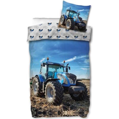 Licens Traktor sengetøj - 100% bomuld - Børnesengetøj 140x200 cm - Blå traktor - Traktor på bagsiden Licens Traktor sengetøj - 100% bomuld - Børnesengetøj 140x200 cm - Blå traktor - Traktor på bagsiden
