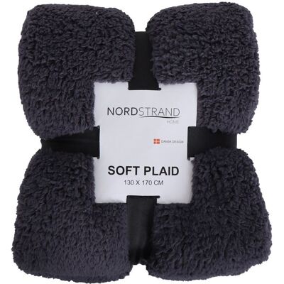 Borg Living Plaid i teddy fleece - 130x170 cm - Antracitgrå - Blødt tæppe fra Nordstrand Borg Living Plaid i teddy fleece - 130x170 cm - Antracitgrå - Blødt tæppe fra Nordstrand