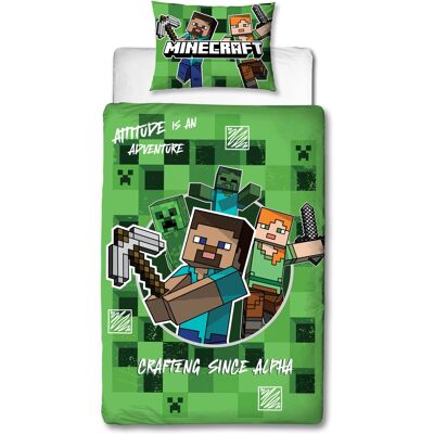 Licens Minecraft sengetøj - 100% bomuld - Børnesengetøj 140x200 cm - Alex og Steve - Grøn Licens Minecraft sengetøj - 100% bomuld - Børnesengetøj 140x200 cm - Alex og Steve - Grøn
