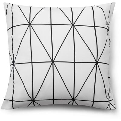 Nordstrand Home Pudebetræk 60x63 cm - 100% bomuld - Hvidt med sorte harlekintern Nordstrand Home Pudebetræk 60x63 cm - 100% bomuld - Hvidt med sorte harlekintern