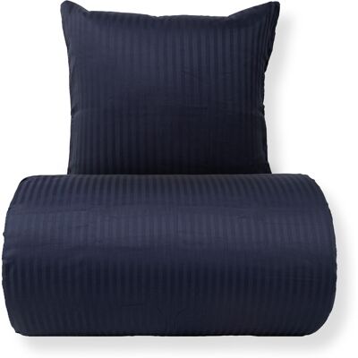 Borg Living Mørkeblåt Satin Sengetøj-Set - Jacquard 220TC Borg Living Mørkeblåt Satin Sengetøj-Set - Jacquard 220TC