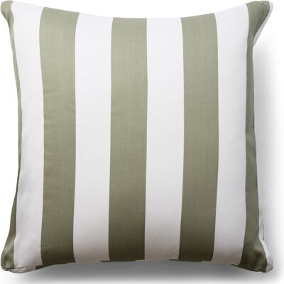 By Night Pudebetræk 60x63 cm - 100% bomuldssatin - Nordic Stripe - Brede olivengrønne striber By Night Pudebetræk 60x63 cm - 100% bomuldssatin - Nordic Stripe - Brede olivengrønne striber