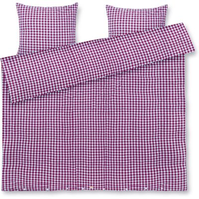 JUNA dobbelt sengetøj 200x220 cm - 100% økologisk bomuld - Bæk&Bølge fuchia JUNA dobbelt sengetøj 200x220 cm - 100% økologisk bomuld - Bæk&Bølge fuchia