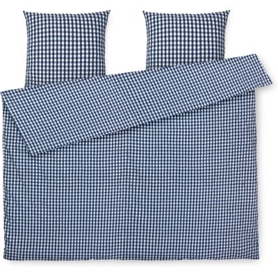 JUNA dobbelt sengetøj 200x220 cm - 100% økologisk bomuld - Bæk&Bølge mørkeblå JUNA dobbelt sengetøj 200x220 cm - 100% økologisk bomuld - Bæk&Bølge mørkeblå