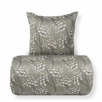 In Style Sengetøj 140x220 cm - Satin - Grønt vendbart blomstret design In Style Sengetøj 140x220 cm - Satin - Grønt vendbart blomstret design
