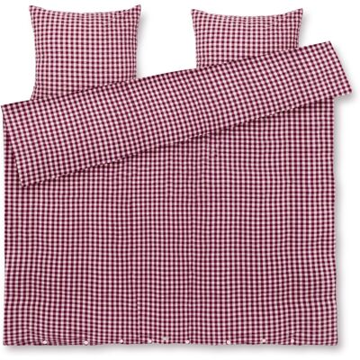 JUNA dobbelt sengetøj 200x220 cm - 100% økologisk bomuld - Bæk&Bølge blomme/rosa JUNA dobbelt sengetøj 200x220 cm - 100% økologisk bomuld - Bæk&Bølge blomme/rosa