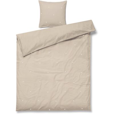 JUNA sengetøj 140x200 cm - 100% økologisk bomuld - Daisy sand med broderede blomster JUNA sengetøj 140x200 cm - 100% økologisk bomuld - Daisy sand med broderede blomster