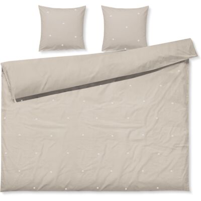 JUNA dobbelt sengetøj 200x220 cm - 100% økologisk bomuld - Daisy sand med broderede blomster JUNA dobbelt sengetøj 200x220 cm - 100% økologisk bomuld - Daisy sand med broderede blomster