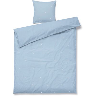 JUNA sengetøj - 100% økologisk bomuld - Daisy junior sengetøj 100x140 cm - Lyseblå med broderede blomster JUNA sengetøj - 100% økologisk bomuld - Daisy junior sengetøj 100x140 cm - Lyseblå med broderede blomster