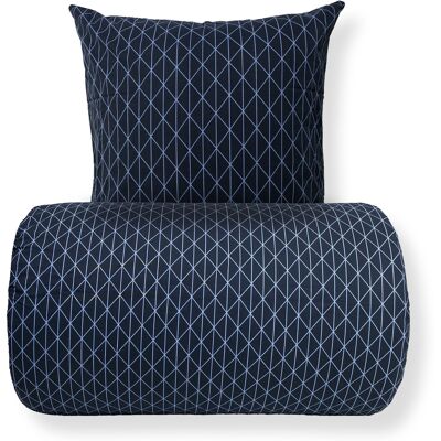 Borg Living Sengetøj 140x200 cm - 100% Bomuld - Vendbart med blåt harlequin design Borg Living Sengetøj 140x200 cm - 100% Bomuld - Vendbart med blåt harlequin design
