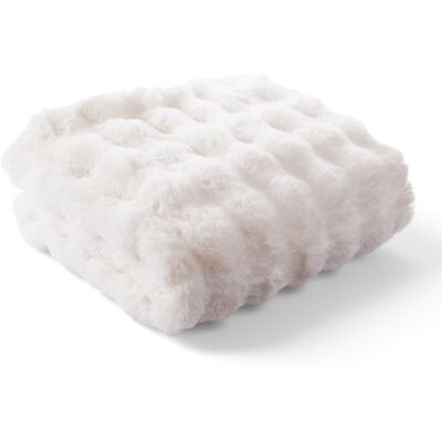 Nordstrand Home Fake fur sengetæppe med boblestruktur - 220x240 cm - Hvid Nordstrand Home Fake fur sengetæppe med boblestruktur - 220x240 cm - Hvid