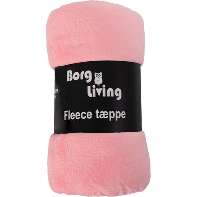 Borg Living Fleece tæppe - Lyserød - 150x200 cm - Blødt og lækkert sofatæppe - Borg Living Fleece tæppe - Lyserød - 150x200 cm - Blødt og lækkert sofatæppe -