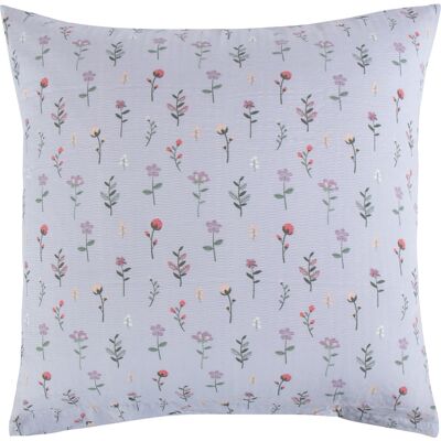 Borg Living 60x63cm Lilla Blomster Pudeovertræk - Bomuldscrepe Borg Living 60x63cm Lilla Blomster Pudeovertræk - Bomuldscrepe