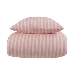 Borg Living Stribet sengetøj - 140x200 cm - Stripes Rose - Sengesæt i 100% Bomuld -  sengelinned