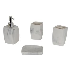 Borg Living Badeværelsessæt - 4 dele - Imiteret marmor - Badeværelsestilbehør