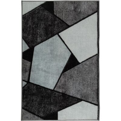 Nordstrand Home Gulvtæppe 160x230 cm - Løs tæppe med skridsikker bagside - Grafisk design med sorte og grå nuancer - Blødt gulvtæppe fra Lea Nordstrand Home Gulvtæppe 160x230 cm - Løs tæppe med skridsikker bagside - Grafisk design med sorte og grå nuancer - Blødt gulvtæppe fra Lea